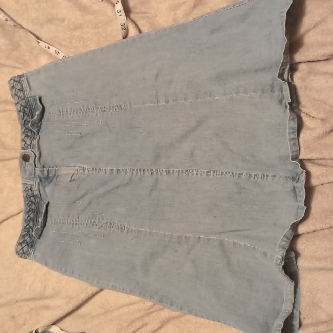 Louie Denim Braided Western Skirt 8